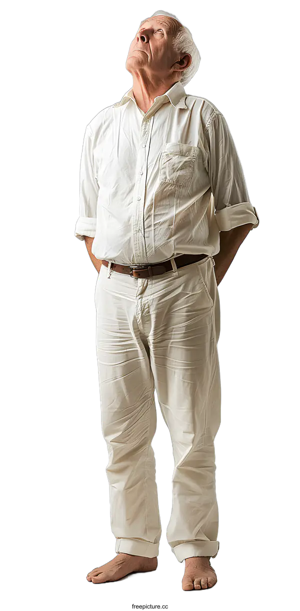[Transparent Background PNG]An old man looking up