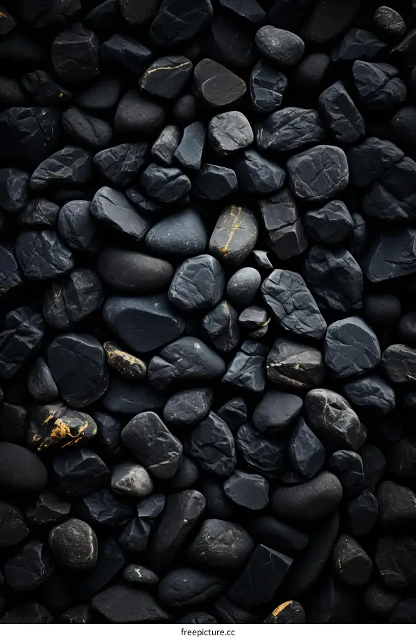 Black and grey stones with golden veins