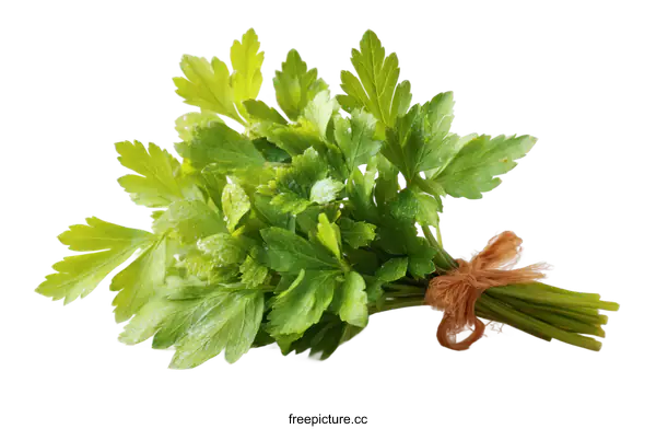 [Transparent Background PNG]Fresh Parsley Bunch Close-up