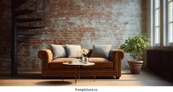 Rustic Industrial Living Room Interior Design