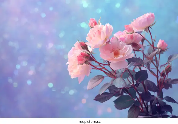 Romantic Pink Roses in Soft Light