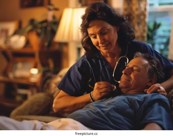 A nurse is taking care of a patient in a hospital.