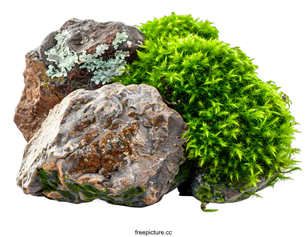 [Transparent Background PNG]Closeup of Moss and Stone