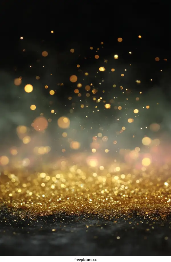 Golden Glitter Background with Sparkling Effects