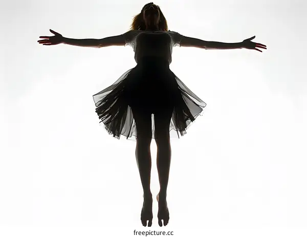 Woman Leaping Silhouette