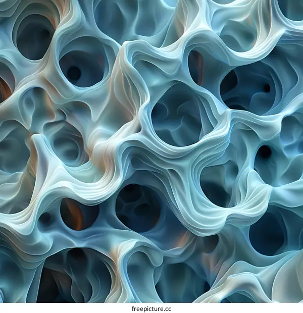 Abstract Organic 3D Structure in Blue and White