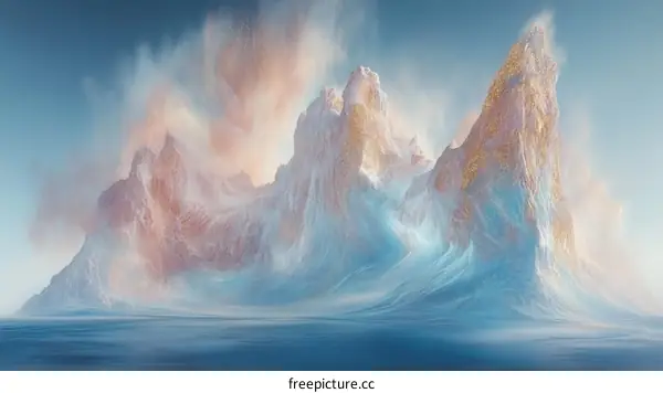 Fantastical Mountain Range in a Dreamlike Landscape