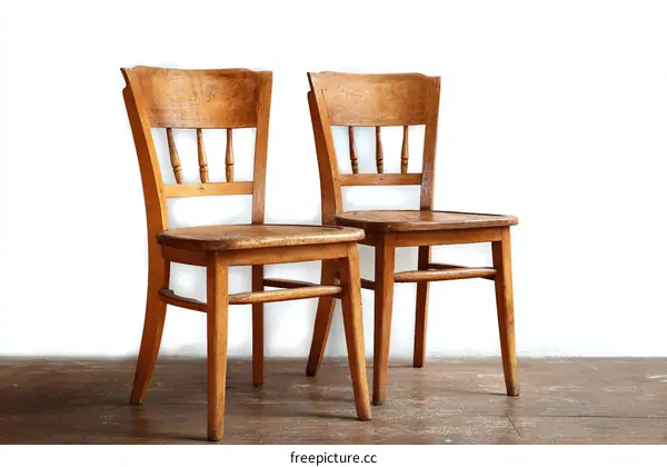 Pair of Vintage Wooden Chairs