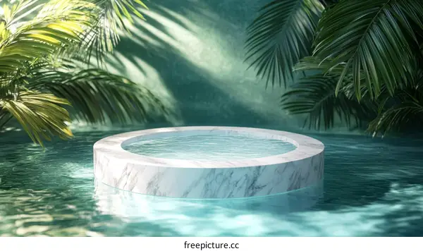 Tropical Paradise Marble Platform Display