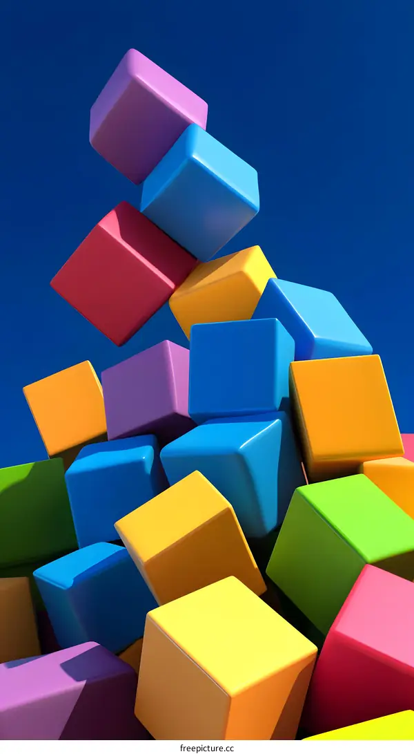 Abstract 3D Colorful Cubes Background