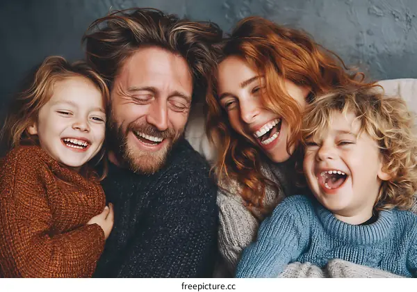 Happy Family Portrait Close-Up