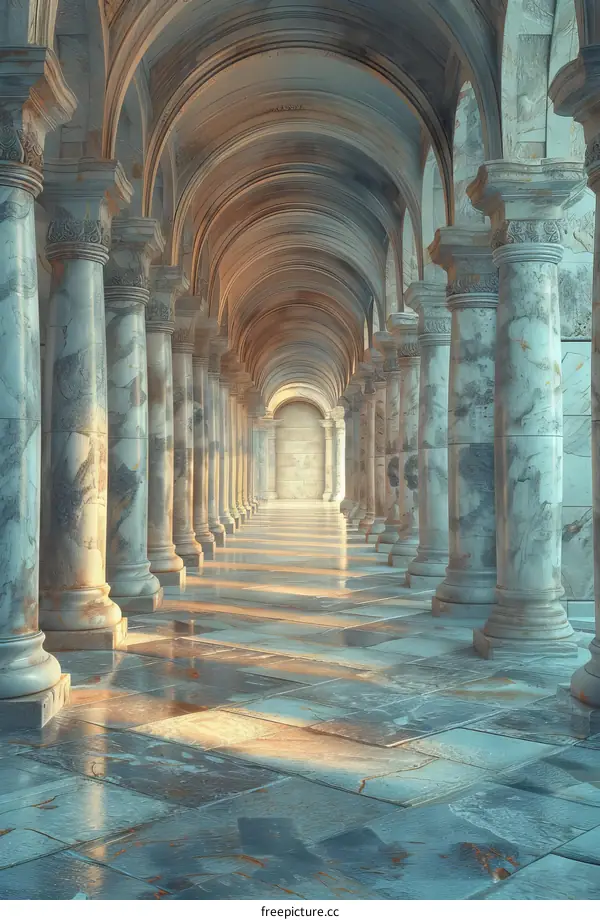 Ornate Marble Corridor Interior