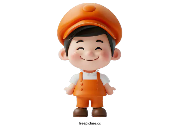 [Transparent Background PNG]3D rendering of a cute cartoon character