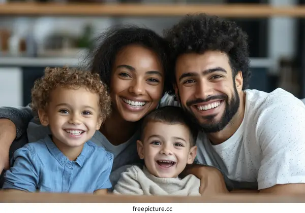Happy Family Portrait Indoor