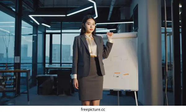 Business Woman Presentation in Modern Office
