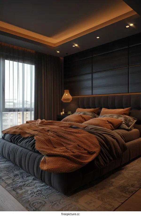 Modern Bedroom Interior Design with Warm Lighting
