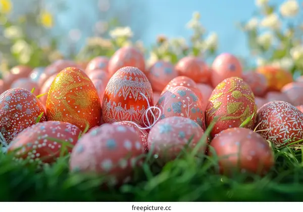 A Festive Collection of Vibrant Easter Eggs