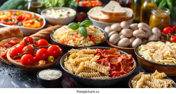 pasta with vegetables and meat