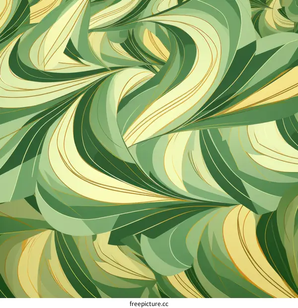 Abstract Green and Yellow Wavy Background