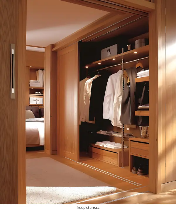 Modern Wooden Closet with Sliding Doors