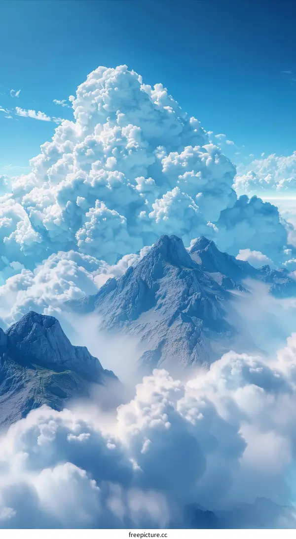 Amazing View Of Mountains And Clouds