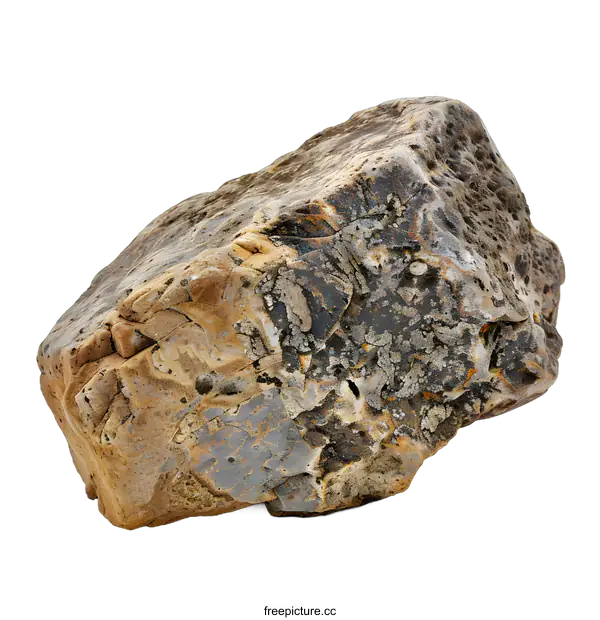 [Transparent Background PNG]Close Up Of Brown Rock Isolated On White Background