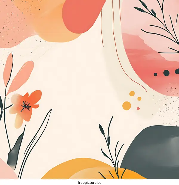 Abstract Watercolor Floral Background