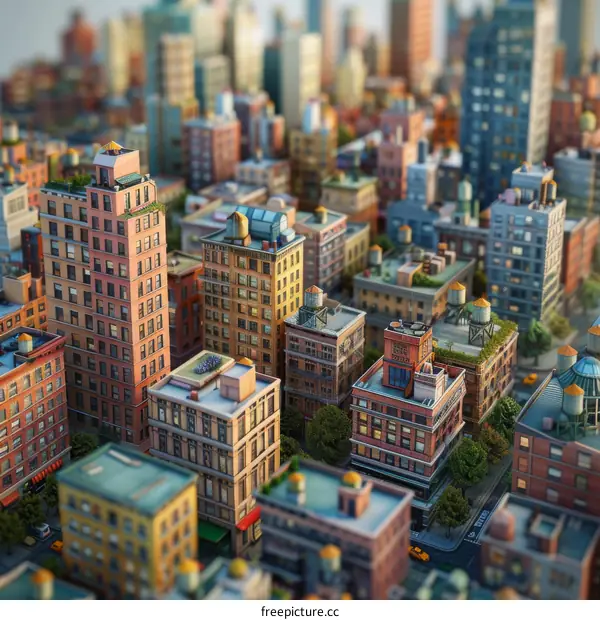 Detailed Cityscape Illustration of New York