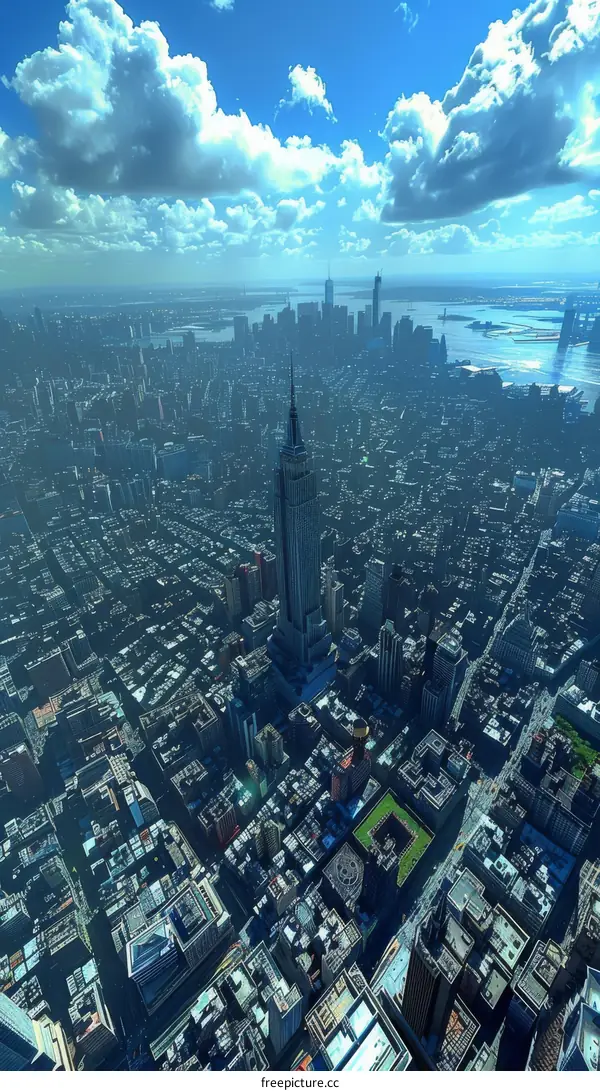 Empire State Building: A Stunning Aerial View of Manhattan's Skyline