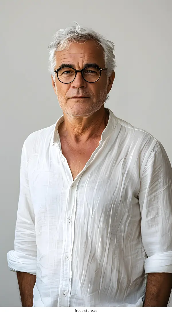 portrait of a man in a white shirt