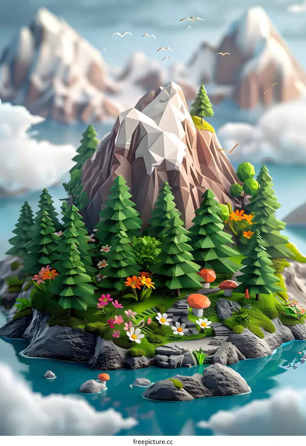 A beautiful illustration of a mountain