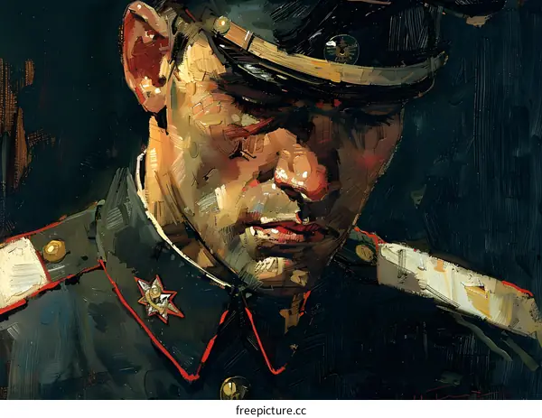 Portrait of a Young Man in Military Uniform