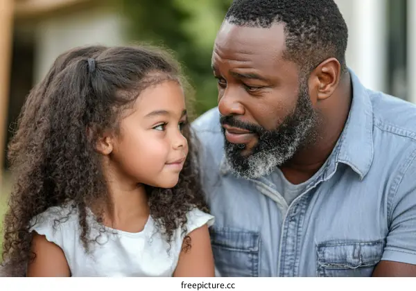 Father and Daughter Connection Outdoor Portrait