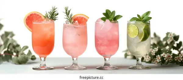 Four Colorful Refreshing Summer Cocktails