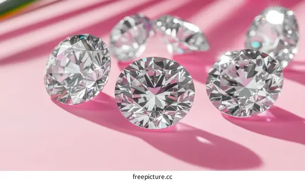 Radiant Diamonds on a Pink Background
