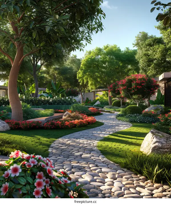 Digital Garden Pathway Illustration
