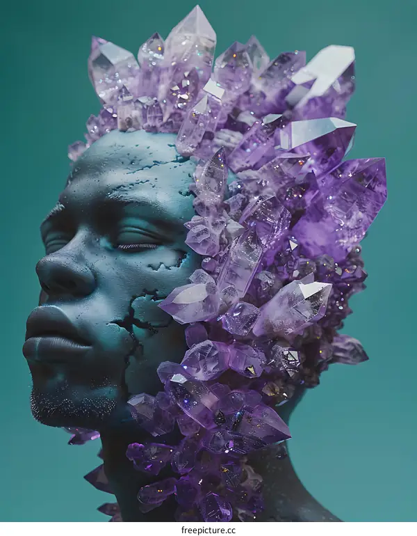 Amethyst Crystal Head Portrait