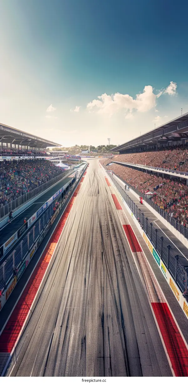 A bird's eye view of a Formula 1 race track