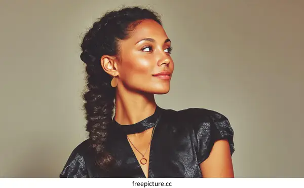 Fashionable Black Woman with Braided Hair