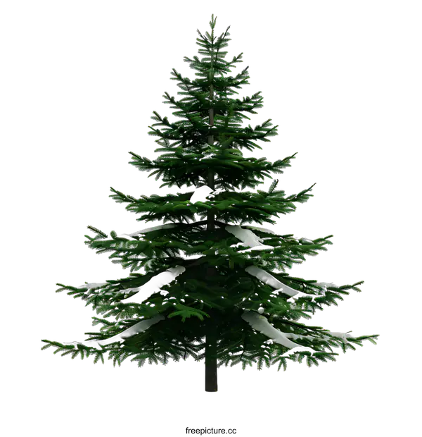 [Transparent Background PNG]Snowy Evergreen Tree Isolated on White Background