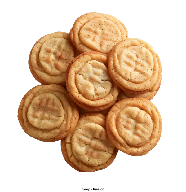 [Transparent Background PNG]A pile of round cookies with cinnamon on a white background