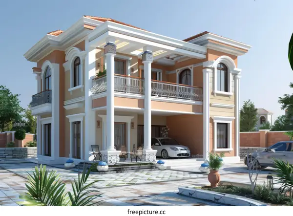 Elegant Mediterranean Style Villa Exterior Design