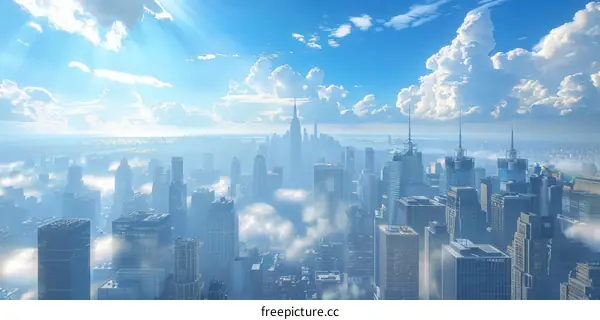 Panoramic Cityscape of New York City on a Sunny Day