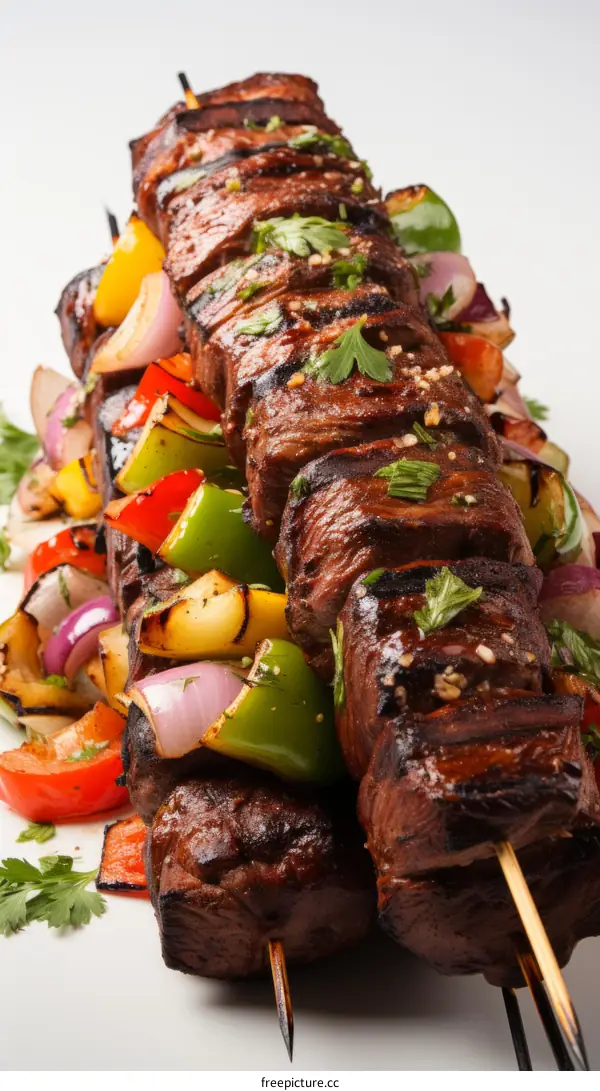 Beef and Vegetable Skewers with Chimichurri Sauce