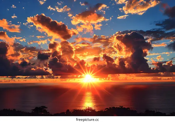 Sunset over the ocean