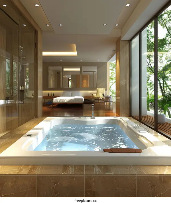 Modern Spa Room with Jacuzzi