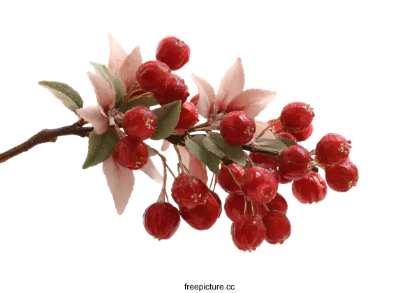 [Transparent Background PNG]Artificial Red Berries Decorative Branch