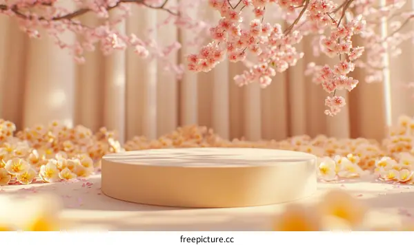Pastel Sakura Cherry Blossom Display Podium