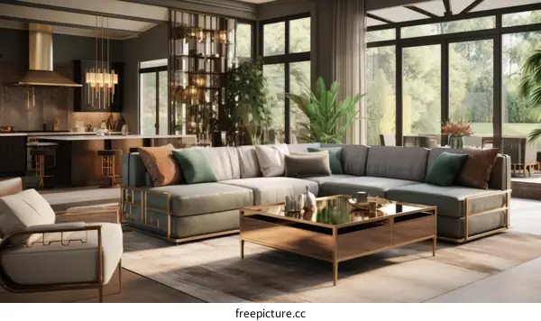 Modern and elegant living room interior design