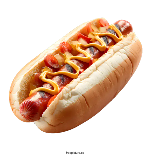 [Transparent Background PNG]Hot dog with mustard and relish